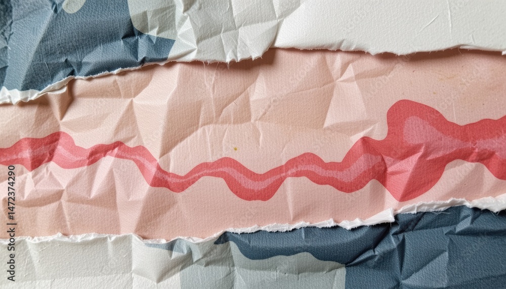 Poster textured paper with torn edges in abstract colors.
