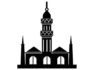 silhouette of mosque 