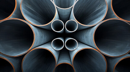 Steel Pipes Industrial Abstract Background.