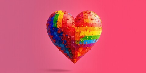 LGBT Pride Heart Shape Graphic