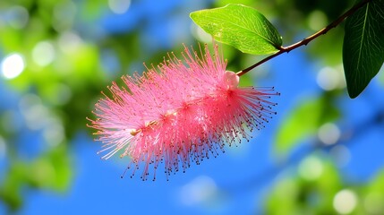Obraz premium Pink Callistemon Flower Bloom Spring Nature Photography