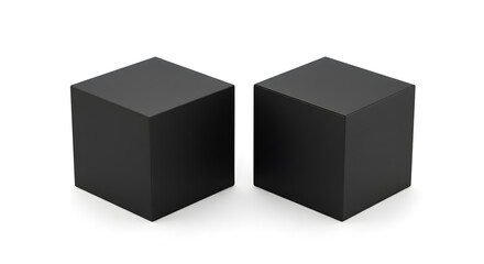 Pair of Black Geometric Shapes for Mockup.