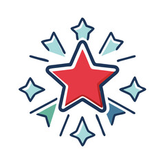 Fototapeta premium Star Icon Achievement Award Sparkle Winner Transparent Background Vector