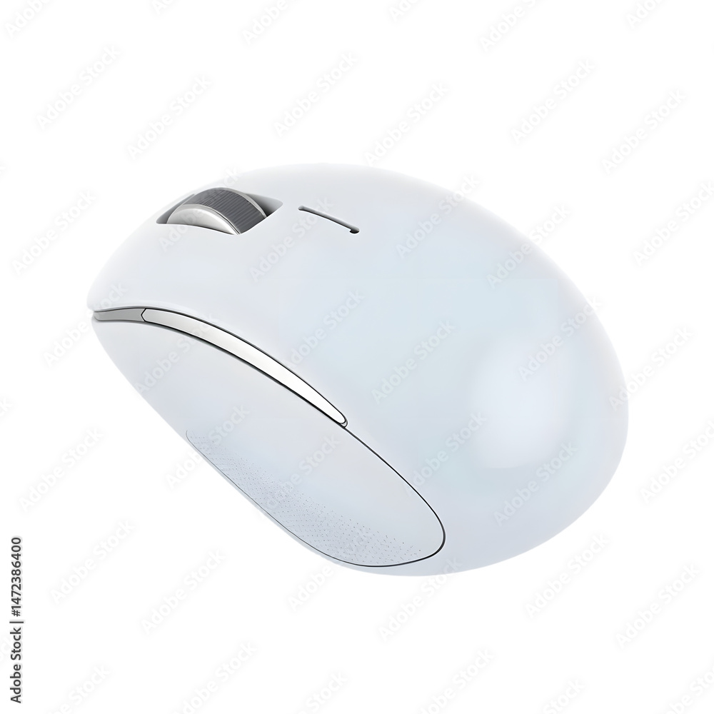 Poster compact computer mouse, a glossy peripheral. ergonomic design with rubber grips. ideal for professio