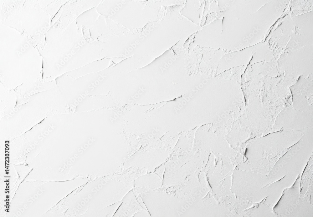 Poster Textured white surface with irregular cracks and crevices, ideal for backgrounds or design elements.  The image offers a high-resolution, detailed view of the surface's unique pattern. : Generative AI