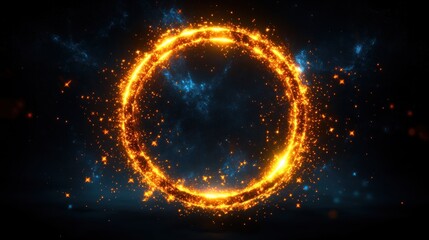 Fiery circle frame
