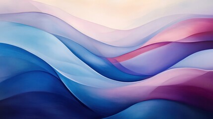 Obraz premium Abstract flowing lines of vibrant colors, soft waves, blending hues.