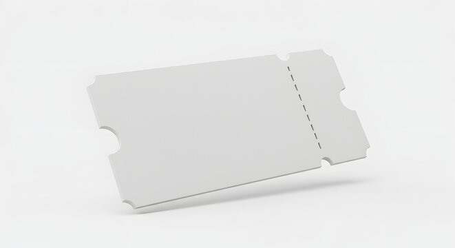 Blank White Event Ticket Mockup - Modern Design Template.