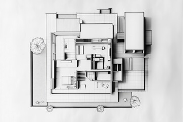 Modern House Floor Plan Drawing