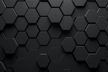 Dark gray geometric background with dark gray hexagon tiles.