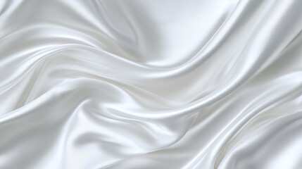 Obraz premium Smooth white silk texture for background Ideal for weddings or premium themes Elegant cloth folds create a soft and luxurious feel