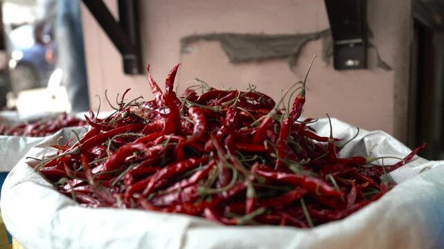 Spicy dried chillies or Lal mirch Indian Marketplace