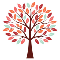 Obraz premium abstract tree with red leaves