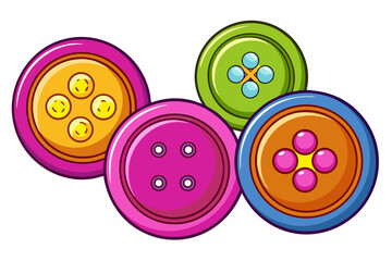 set of colorful clothing buttons