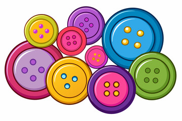 set of colorful clothing buttons