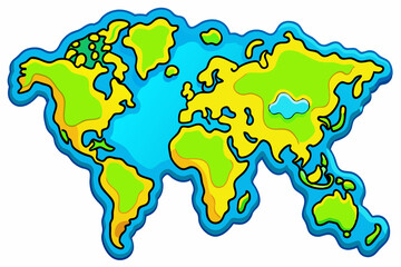 map of the world with a white background
