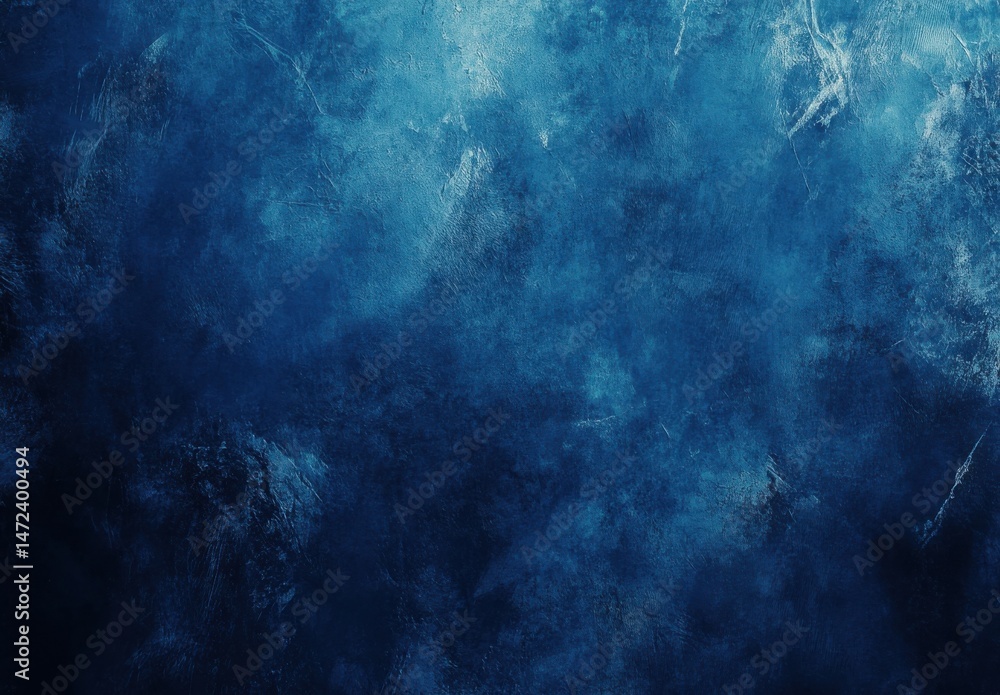 Poster deep blue textured background, ideal for design projects needing a moody, dramatic, and sophisticate
