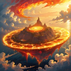 fire night sky