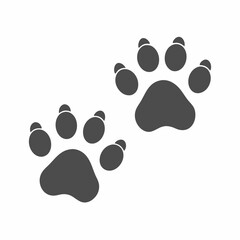 Modern Paw Print Icon silhouette vector art illustration.