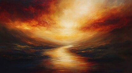 Fototapeta premium Fiery, ethereal landscape