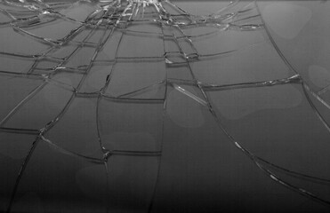 Black broken glass as a background.