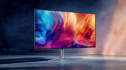 Vibrant monitor display with studio shot.