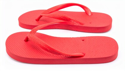 red flip flops in white isolated background