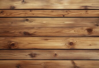 Fototapeta premium Horizontal brown wood planks, rustic texture background. Natural wood grain pattern with knots and rich tones, ideal for design projects. : Generative AI