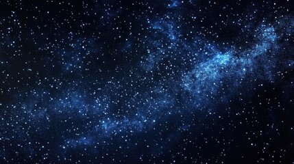 Obraz premium A mesmerizing digital depiction of a night sky, showcasing a dense scattering of stars and nebulae in shades of deep blue and black, ideal for cosmic-themed designs. : Generative AI