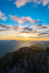 Sonnenaufgang Hochlantsch - Almenland - Oststeiermark - Teichalm - Gipfelkreuz - Österreich 