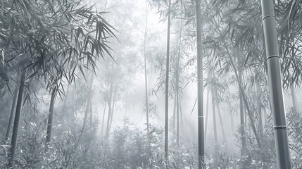 Fototapeta premium Misty bamboo forest