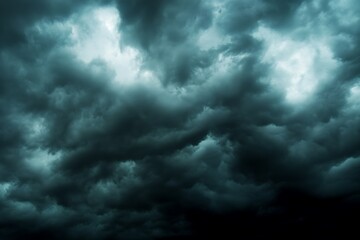 Obraz premium The Ominous Presence Of the Deep Dark Clouds Bringing Impending Disaster and The Overwhelming Fear