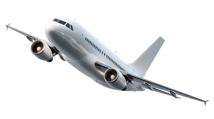 Soaring Aviation: A contemporary passenger aircraft ascends gracefully, its engines ablaze, symbolizing the excitement of global travel and the marvels of modern flight.