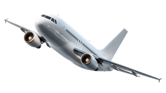 Soaring Aviation: A contemporary passenger aircraft ascends gracefully, its engines ablaze, symbolizing the excitement of global travel and the marvels of modern flight.