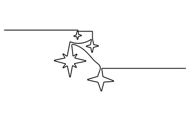 Fototapeta premium Line star one continuous line drawing design vector, hand draw doodle stars illustration in continuous line arts style vector, Star continuous one line drawing vector illustration, Premium vector.