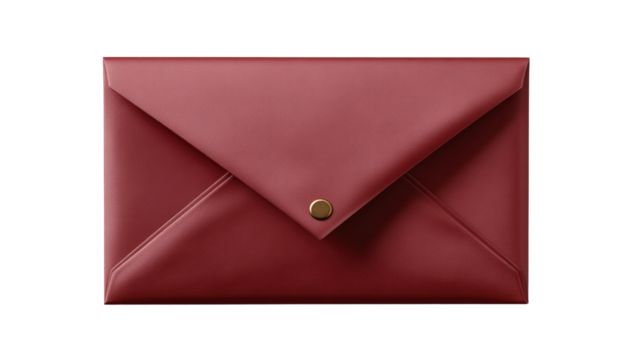 Red Envelope Close-up: A detailed shot of a smooth, ruby-red envelope, tightly sealed with a golden button, suggests the potential of an important message.