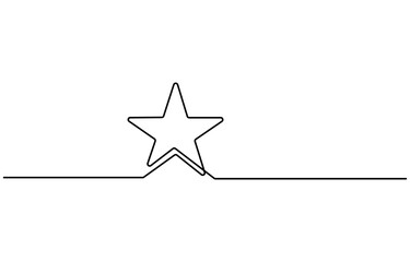 Obraz premium Line star one continuous line drawing design vector, hand draw doodle stars illustration in continuous line arts style vector, Star continuous one line drawing vector illustration, Premium vector.
