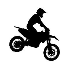 Fototapeta premium Silhouette Motorcycle Rider - Offroad Adventure