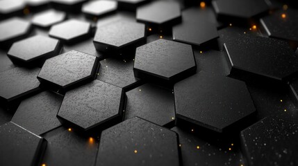 Obraz premium Abstract hexagonal pattern, dark, technological background