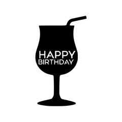Obraz premium Happy Birthday Cocktail Illustration