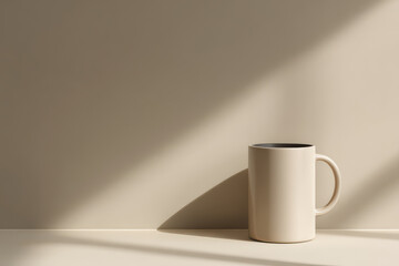 minimalistic scene featuring coffee drink in simple cup set against clean bright background