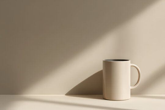 minimalistic scene featuring coffee drink in simple cup set against clean bright background