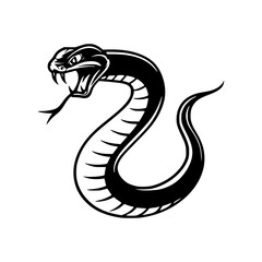 Fototapeta premium Vintage Black Snake Illustration