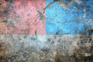 Fototapeta premium Faded flag painted on a weathered concrete wall