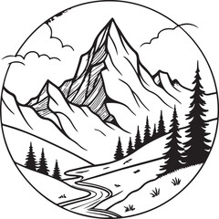 vector illustration of a mountain landscape