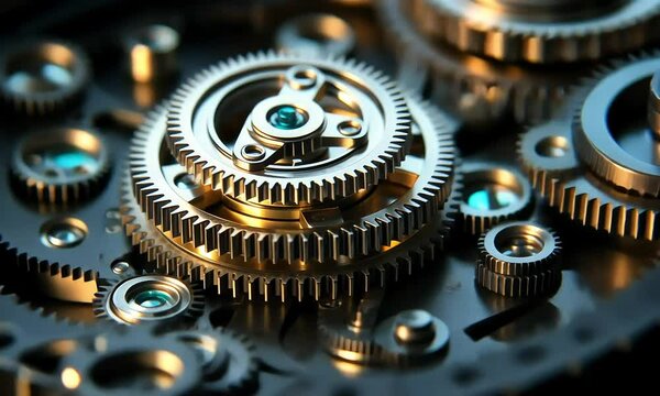 Intricate Gear System Close-Up