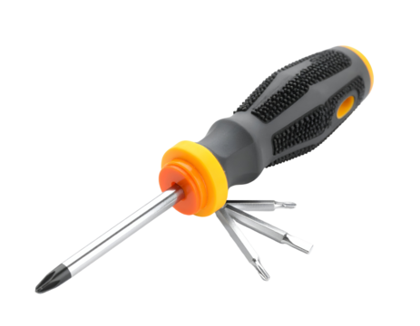 Multibit Screwdriver Tool Kit Repair, Fix, DIY, Hardware, Maintenance, Electronics, Precision, Orange , isolated on white background png