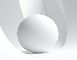 Abstract White Sphere Minimalist Modern 3D Design Background