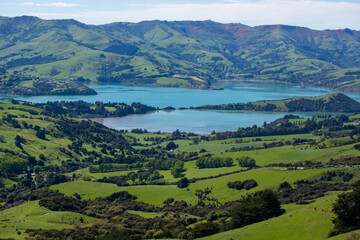 Fototapeta premium Scenic Hills and Tranquil Bay Landscape