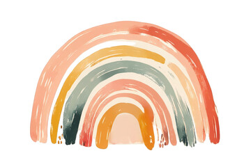 Fototapeta premium Abstract pastel rainbow artistic watercolor painting design illustration for print and digital media projects home decor and on transparent background